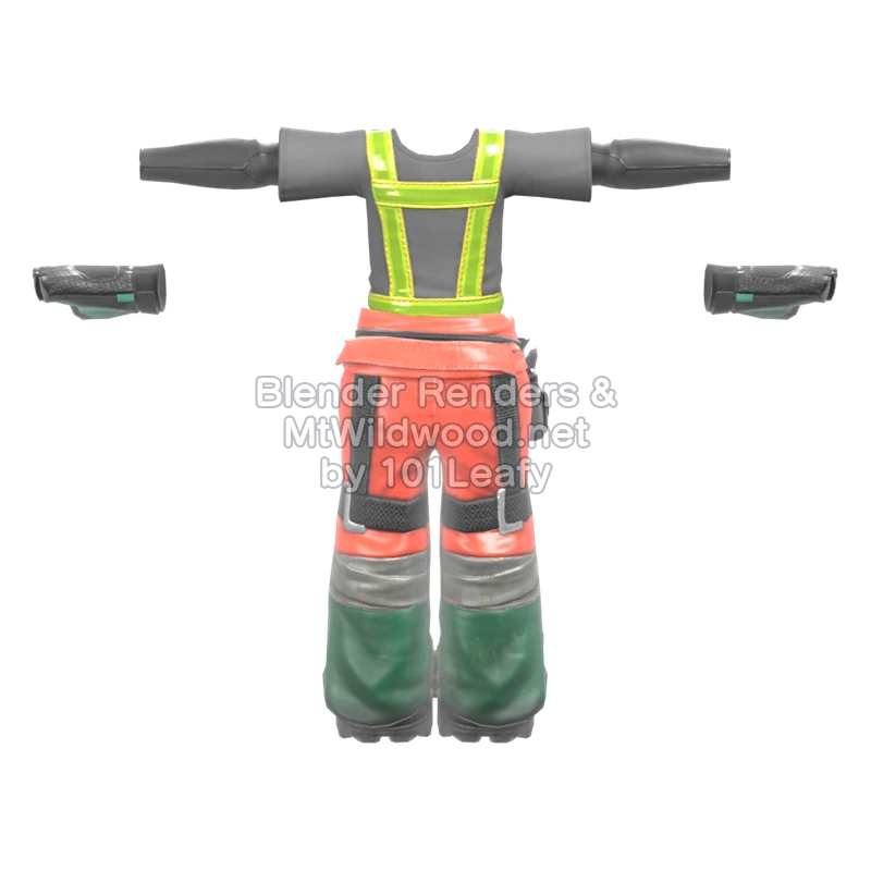 Splatoon Raiders Booyah Workwear (Back) 3D Render
