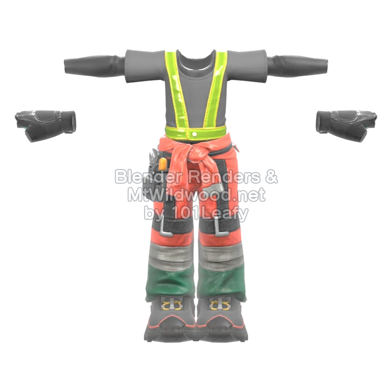Splatoon Raiders Booyah Workwear (Front) 3D Render