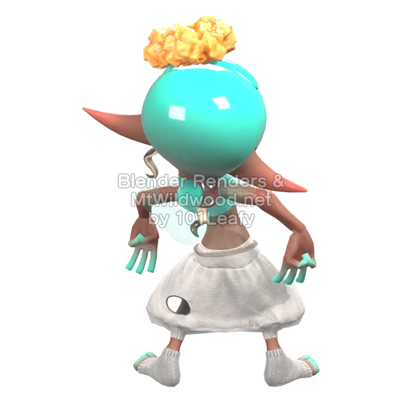 Splatoon Raiders Frye 1 (Back) 3D Render