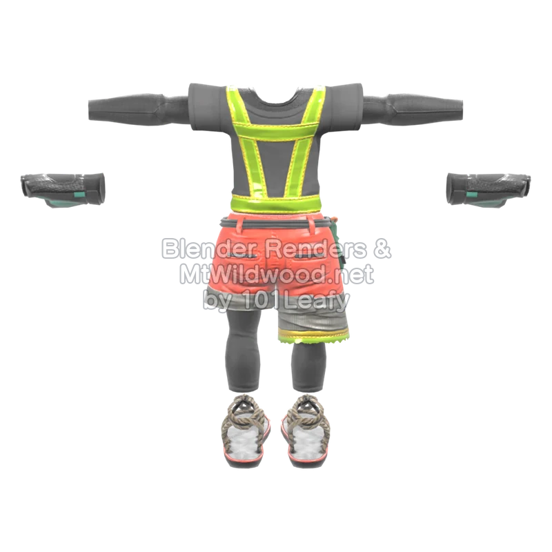 Splatoon Raiders Help Workwear (Back) 3D Render