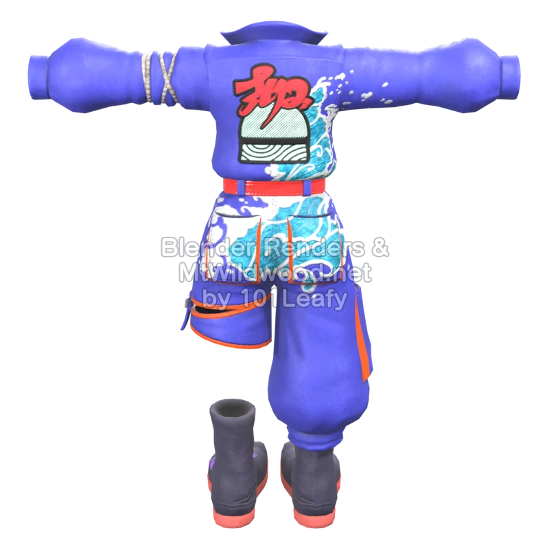 Splatoon Raiders Hohojiro Fighting Gear 1 (Back) 3D Render