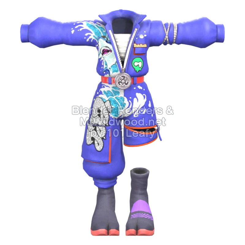 Splatoon Raiders Hohojiro Fighting Gear 1 (Front) 3D Render
