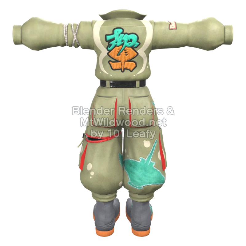 Splatoon Raiders Manta Fighting Gear 1 (Back) 3D Render Splatoon Raiders Manta Fighting Gear 1 (Back) 3D Render