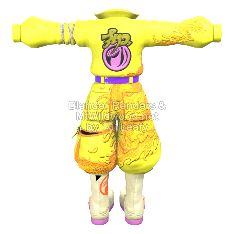 Splatoon Raiders Onaga Fighting Gear 1 (Back) 3D Render Splatoon Raiders Onaga Fighting Gear 1 (Back) 3D Render