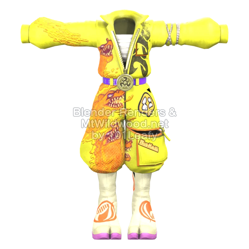 Splatoon Raiders Onaga Fighting Gear 1 (Front) 3D Render Splatoon Raiders Onaga Fighting Gear 1 (Front) 3D Render