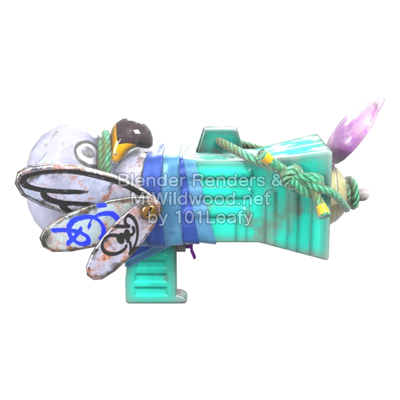 Splatoon Raiders Superrociador básico flamenco (Espalda) Modelo 3D
