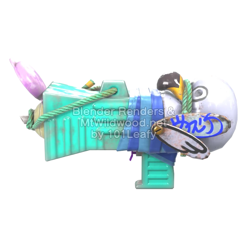 Splatoon Raiders Superrociador básico flamenco (Frente) Modelo 3D