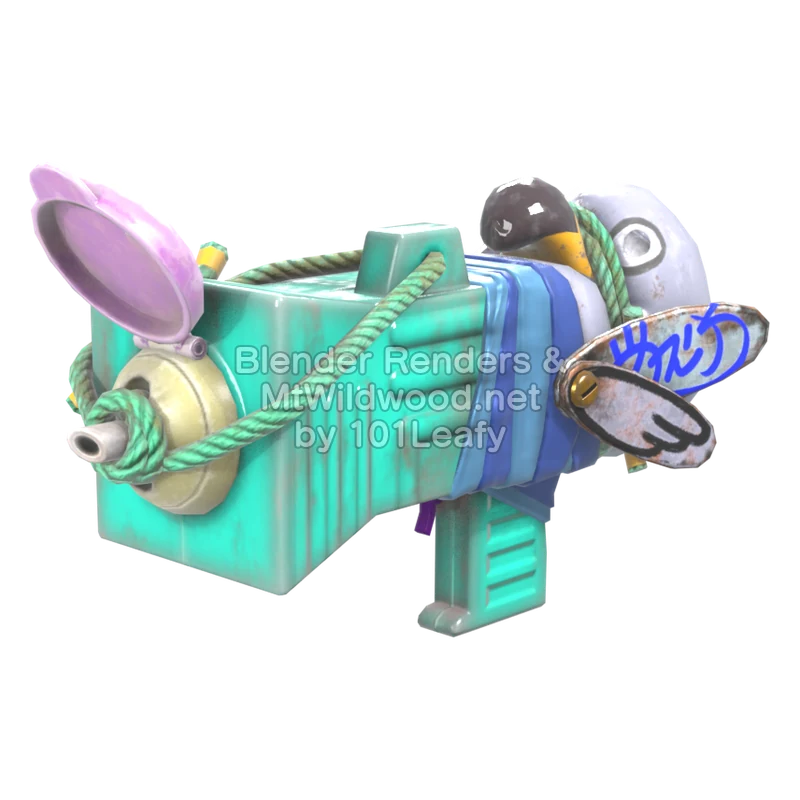 Splatoon Raiders Superrociador básico flamenco (Lado) Modelo 3D