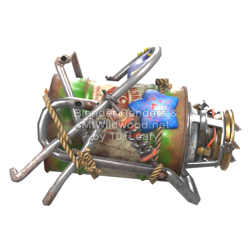 Splatoon Raiders Superderramatic X barril (Espalda) Modelo 3D