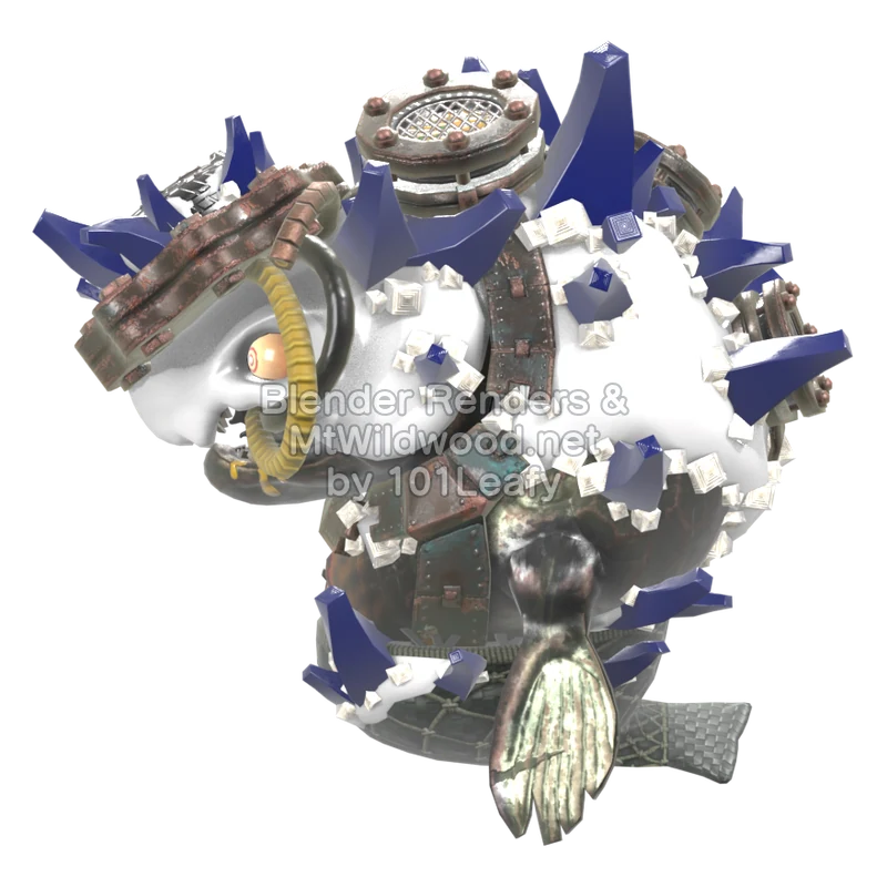 Splatoon Raiders Super-Staalkop (Zijkant) 3D-model