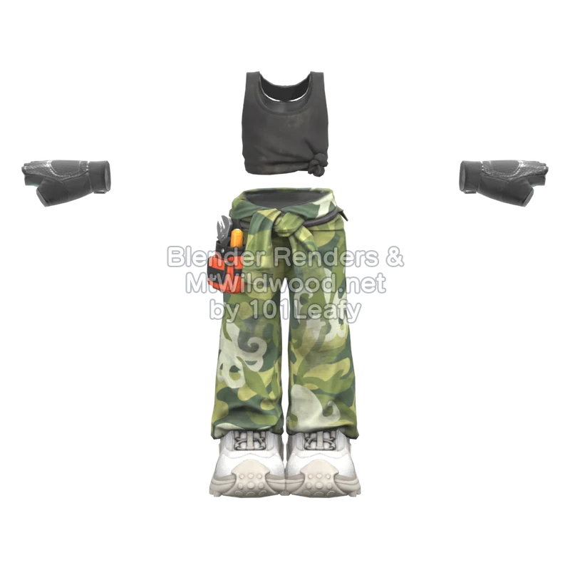 Splatoon Raiders Seaweed Camo (Front) 3D Render